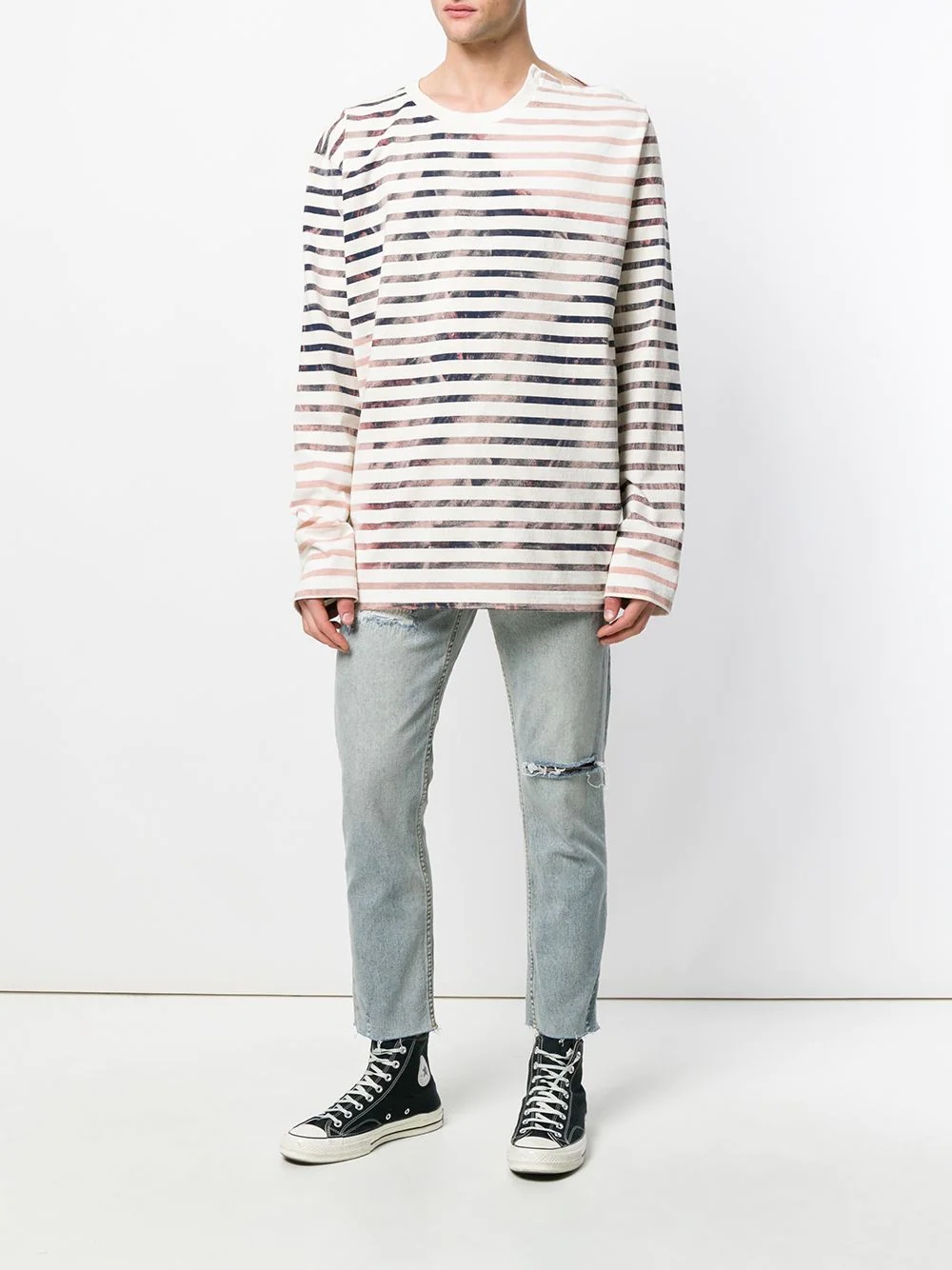 draped longsleeved T-shirt - 2