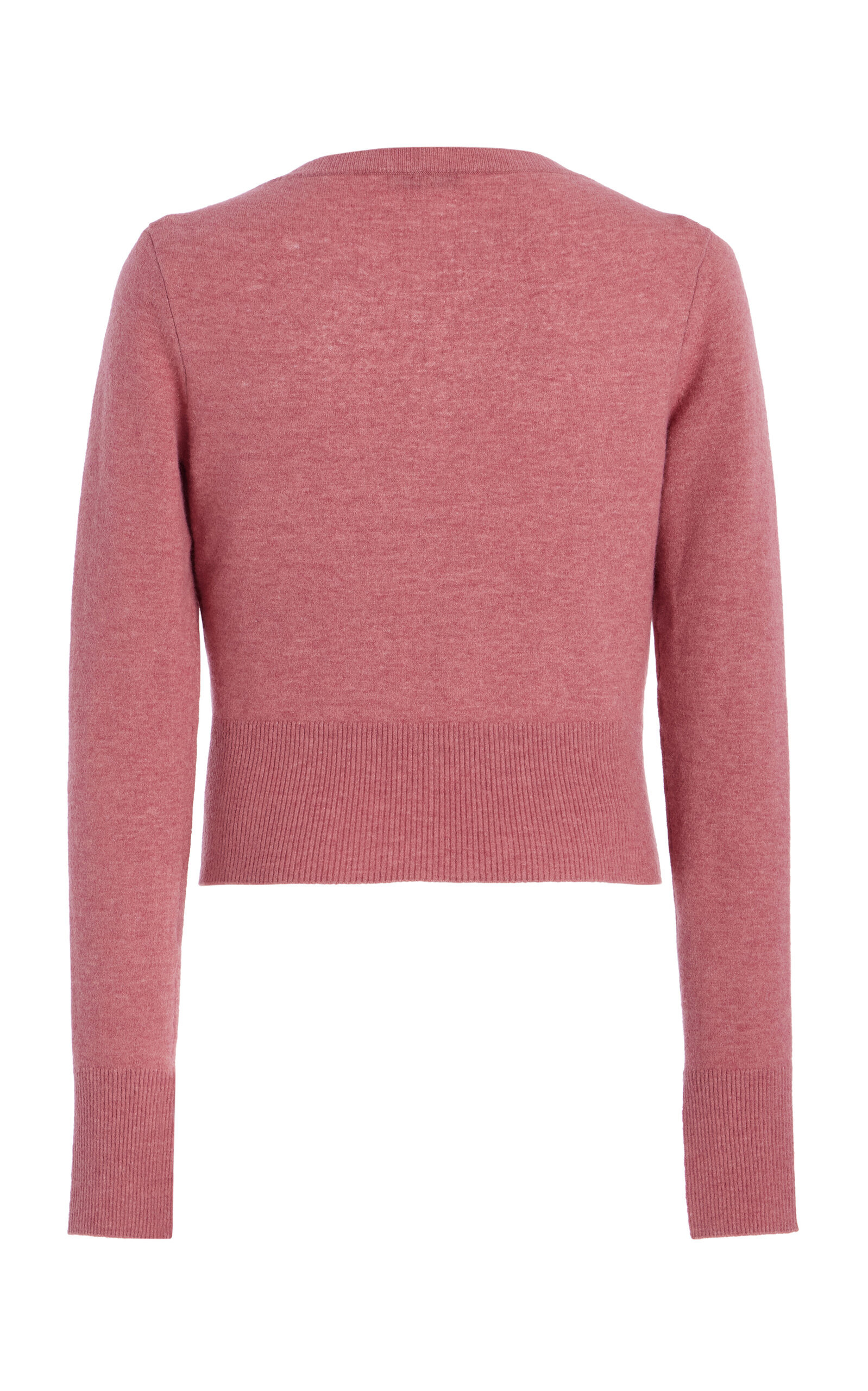 Cropped Embroidered Knit Cardigan pink - 5