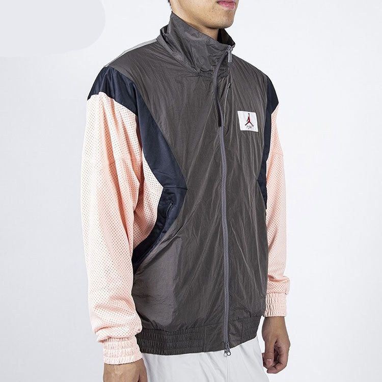Air Jordan Flight Casual Sports Long Sleeve Stand Collar Jacket Grey/Pink AO0556-272 - 6