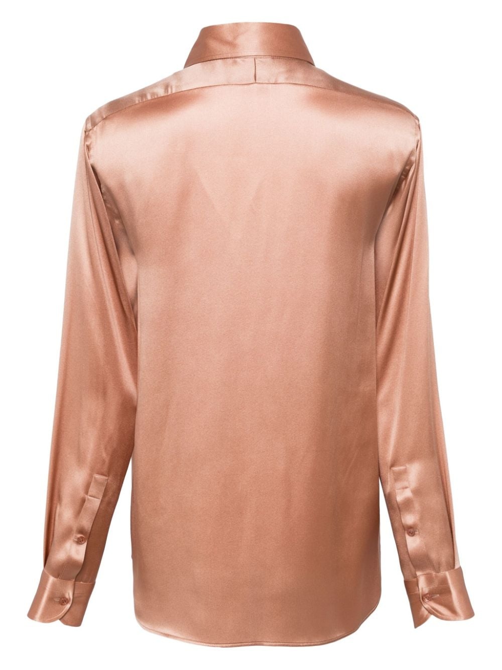 long-sleeved silk-satin shirt - 2