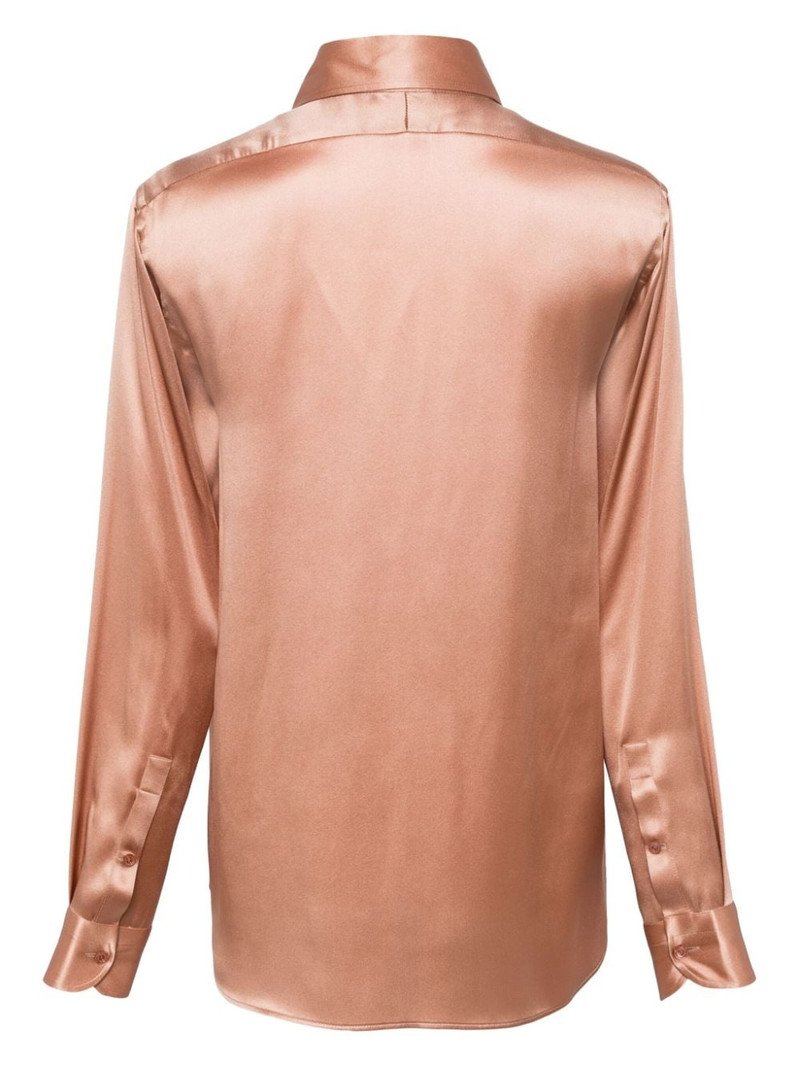 TOM FORD long-sleeved silk-satin shirt outlook