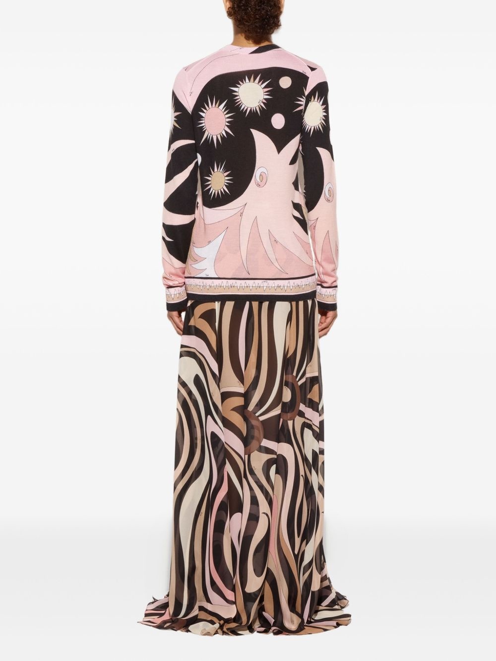 Marmo-print maxi skirt - 4