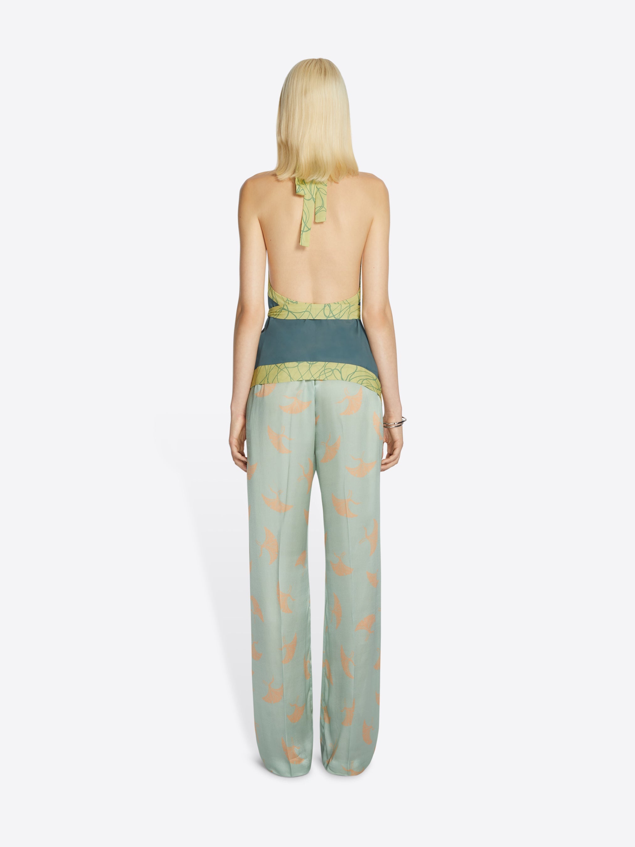 PRINTED SILK PANTS - 4