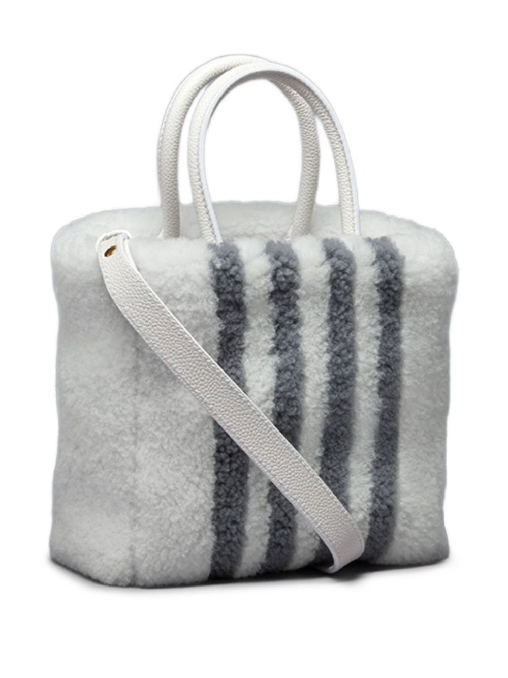 shearling stripe tote bag - 3