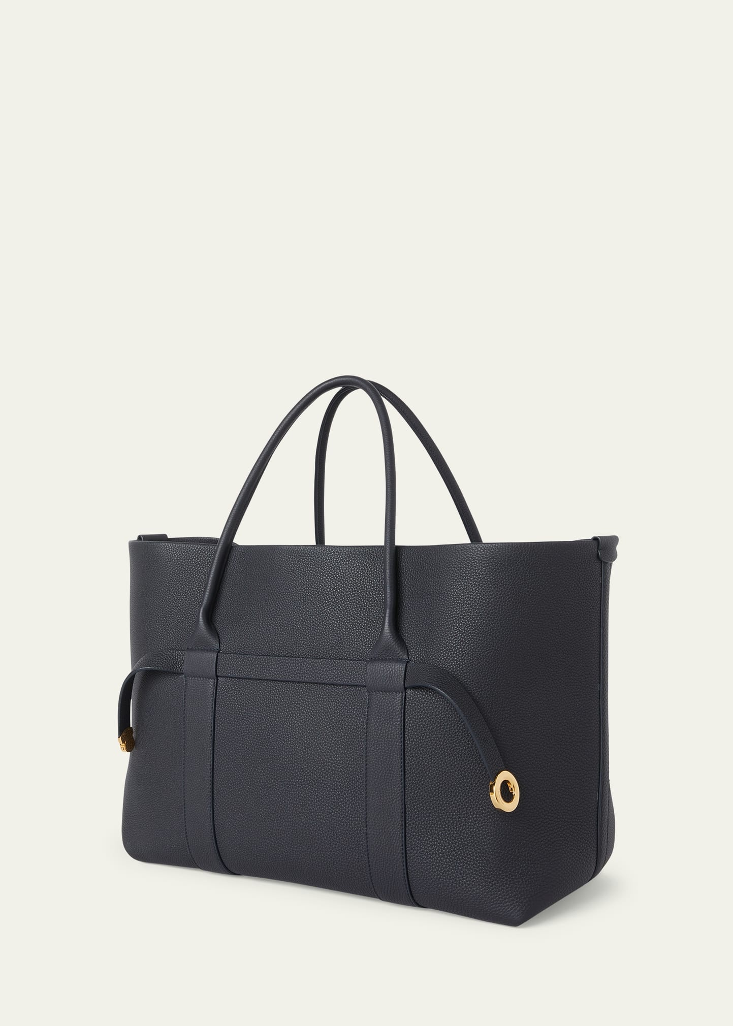 Ghiera Grained Leather & Cashmere Tote Back - 3