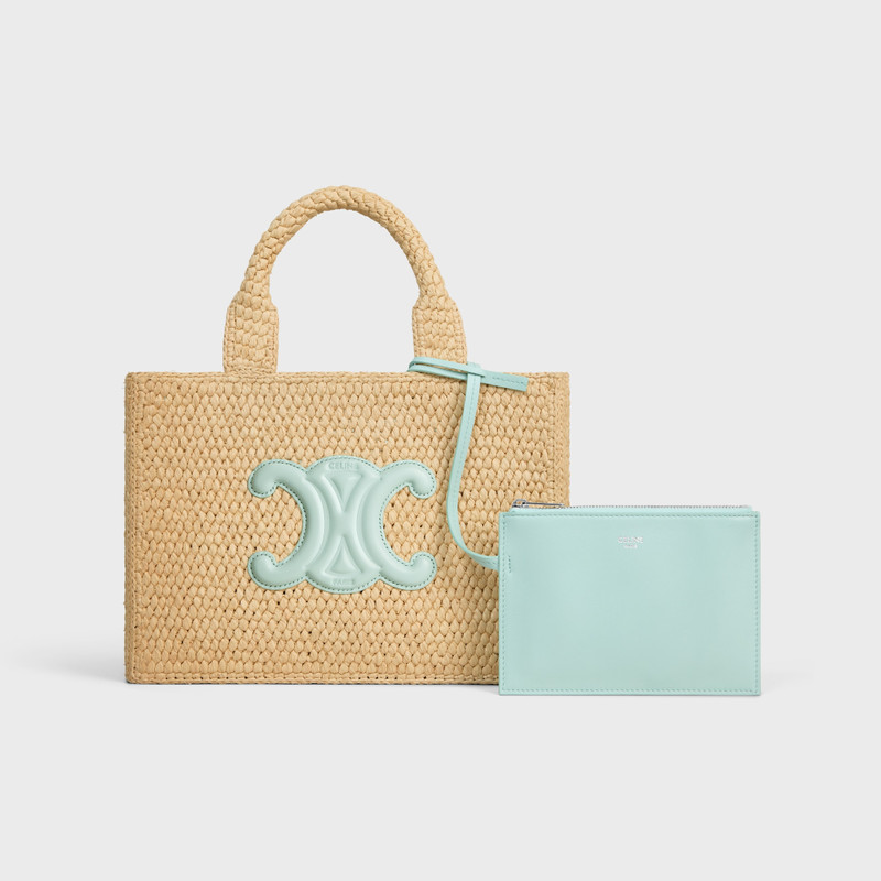 SMALL CABAS THAIS IN Raffia and calfskin 6