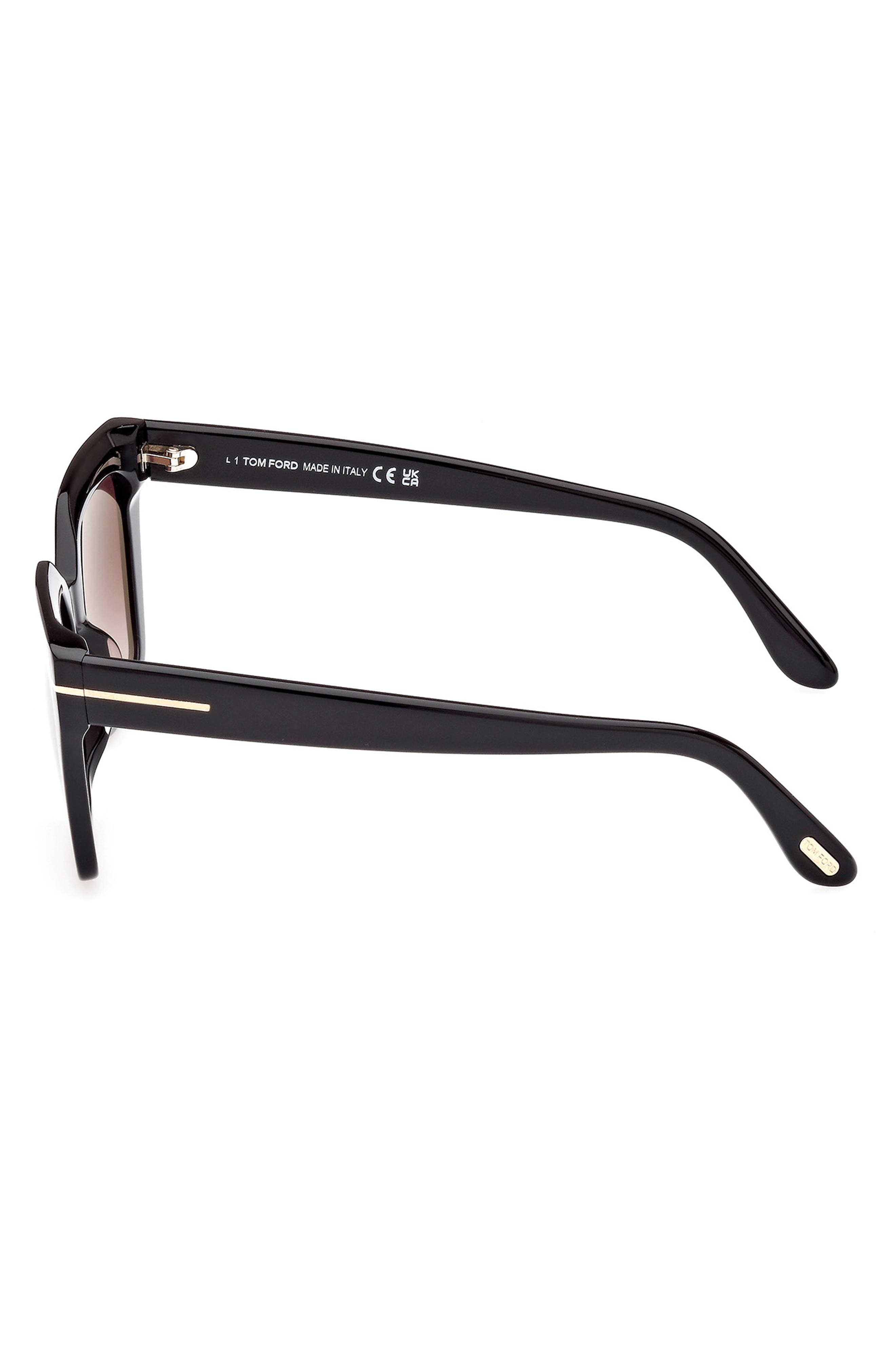 TOM FORD Winona 53mm Gradient Cat Eye Sunglasses in Shiny Black /Gradient Rose at Nordstrom - 5