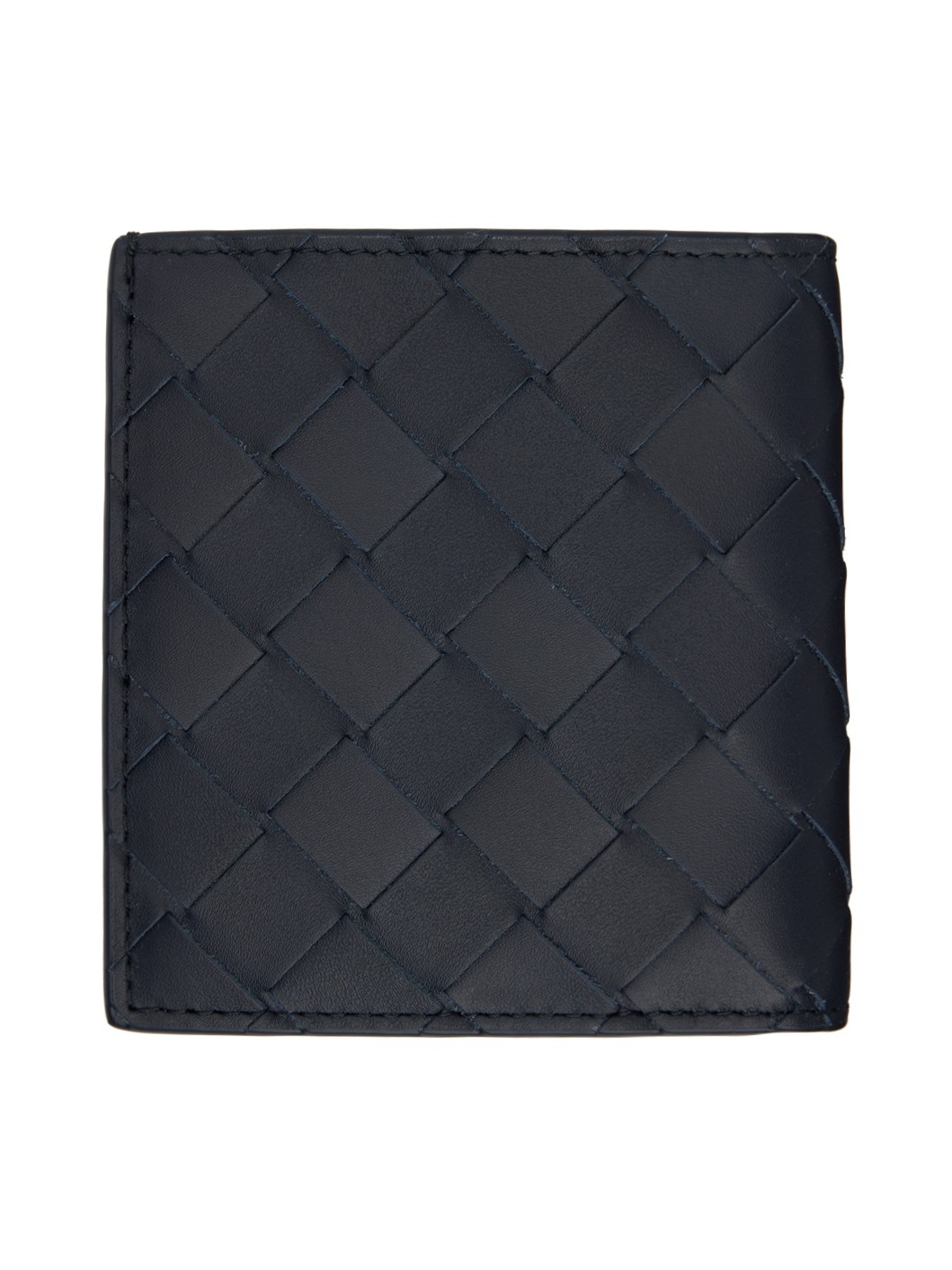 Navy Intrecciato Slim Bi-Fold Wallet - 2