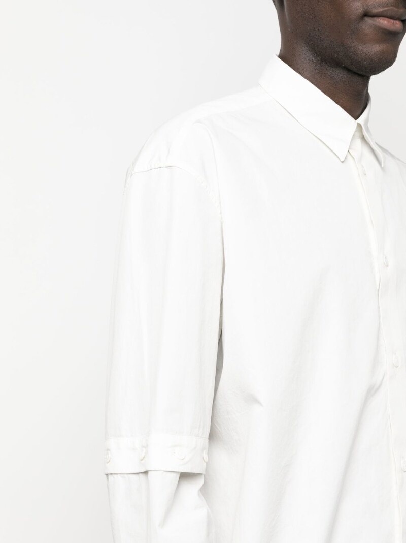 detachable-sleeved cotton shirt - 4