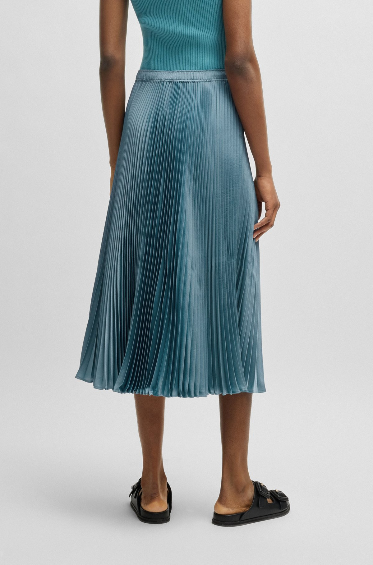 PLISSÉ SKIRT WITH MICRO PRINT - 4