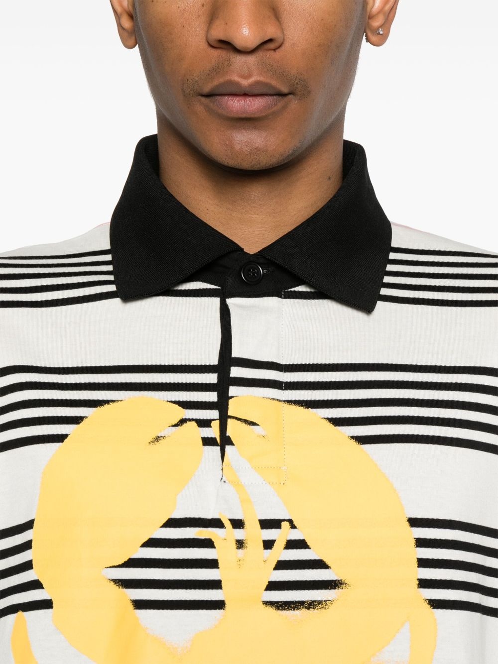 striped jersey polo shirt - 4