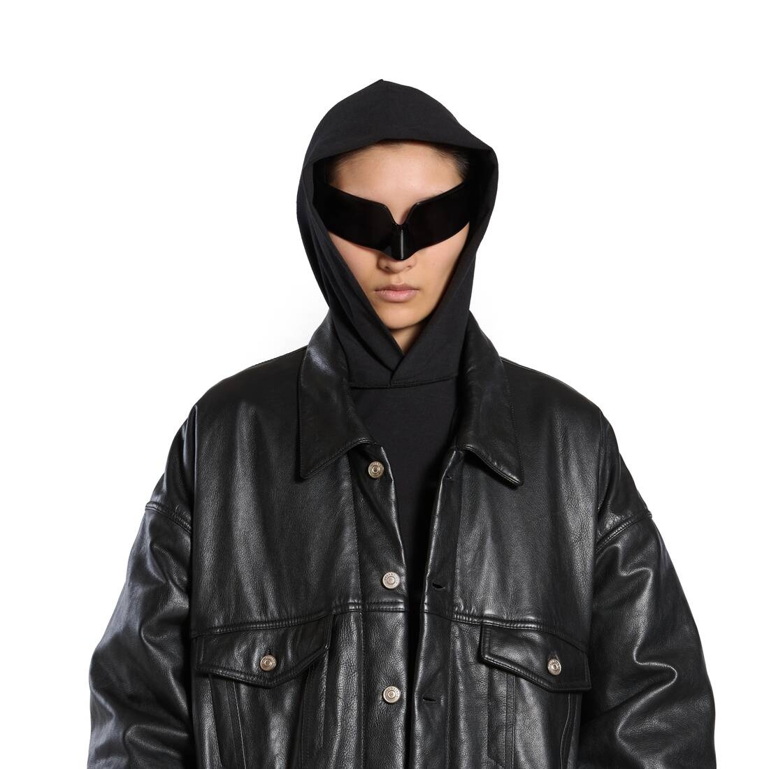 Men's Oversized Padded Jacket in Black - 5