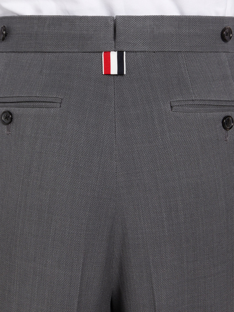 Medium Grey Wool Pique Suiting Single Pleat Trouser 6