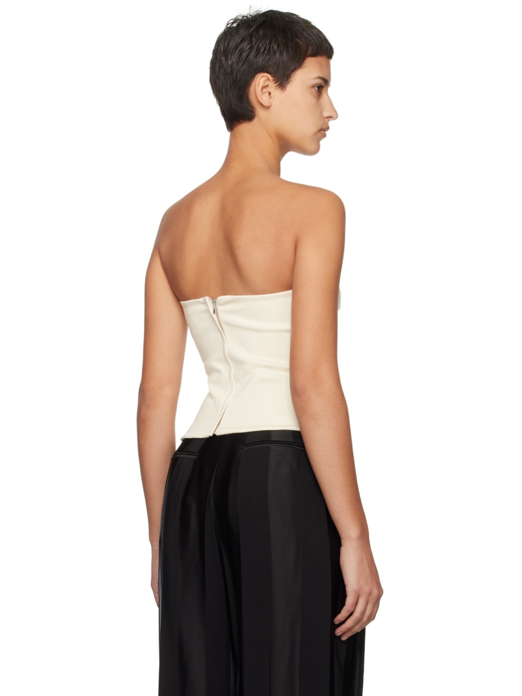 Off-White Straight Neck Camisole - 3