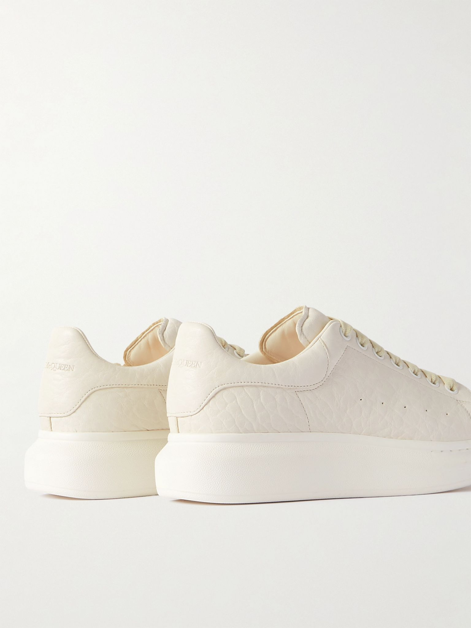 Exaggerated-Sole Textured-Leather Sneakers Off-white - 5