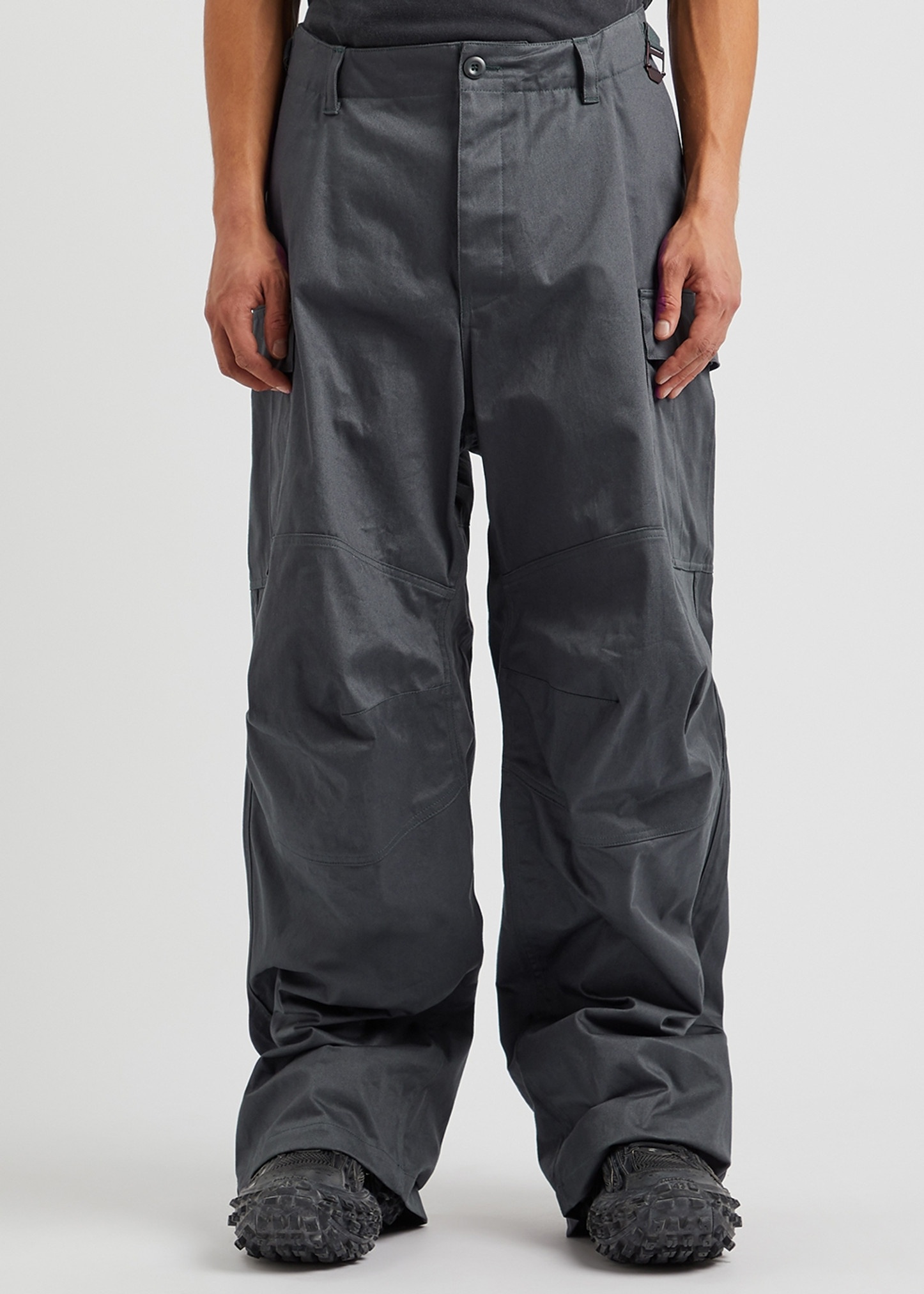 Cotton wide-leg cargo trousers - 2