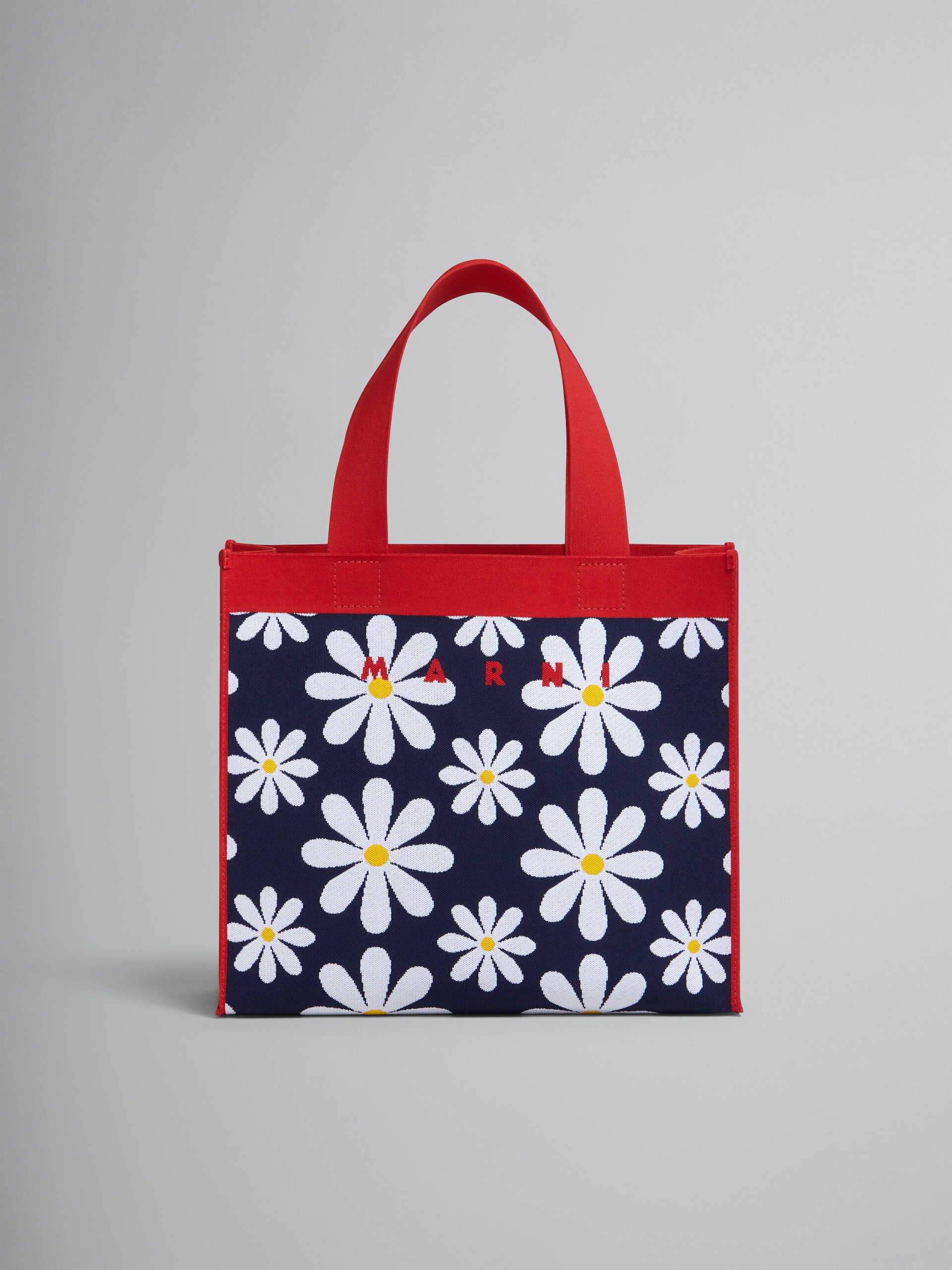 DAISY PRINT KNIT SHOPPING BAG - 1