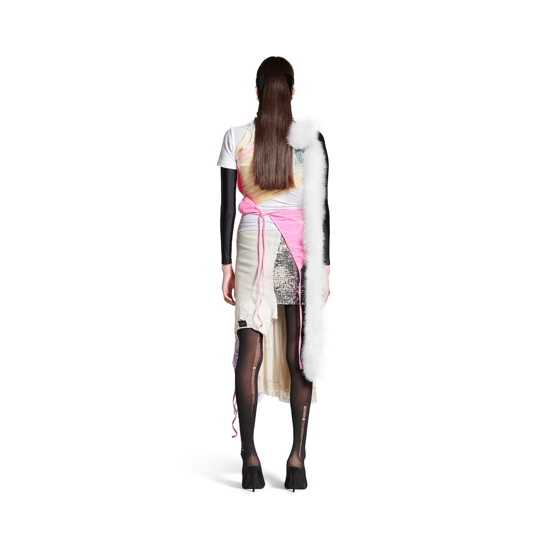 Women's Messy Patched Skirt in Multicolored - 4