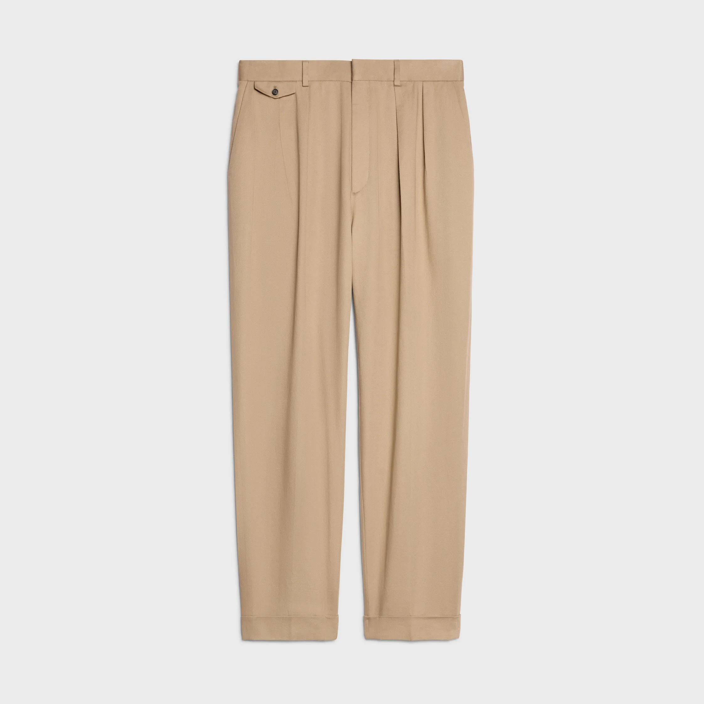 pleated trousers IN cotton twill - 1