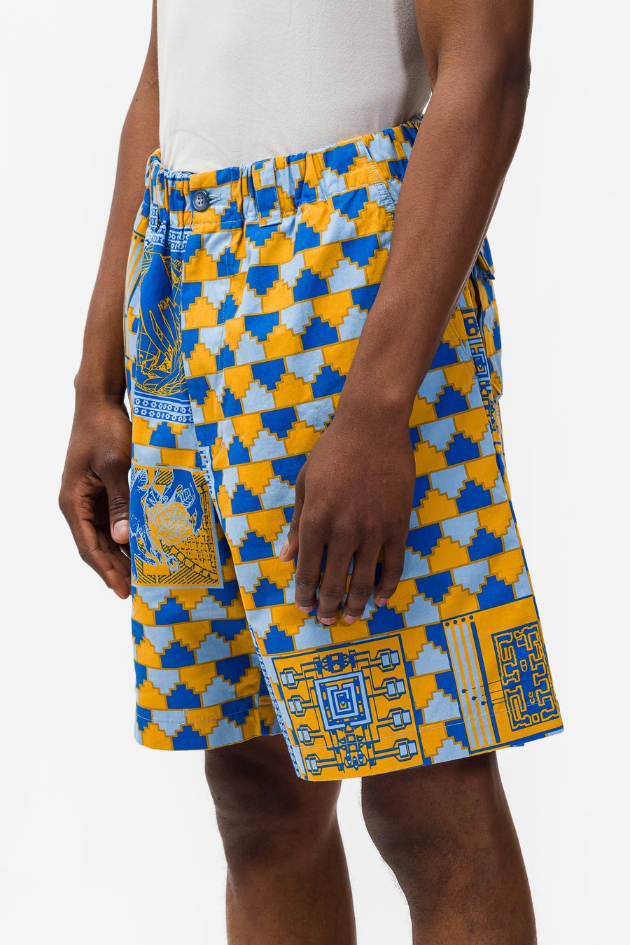 Zig-Pat Comfort Shorts in Blue - 4