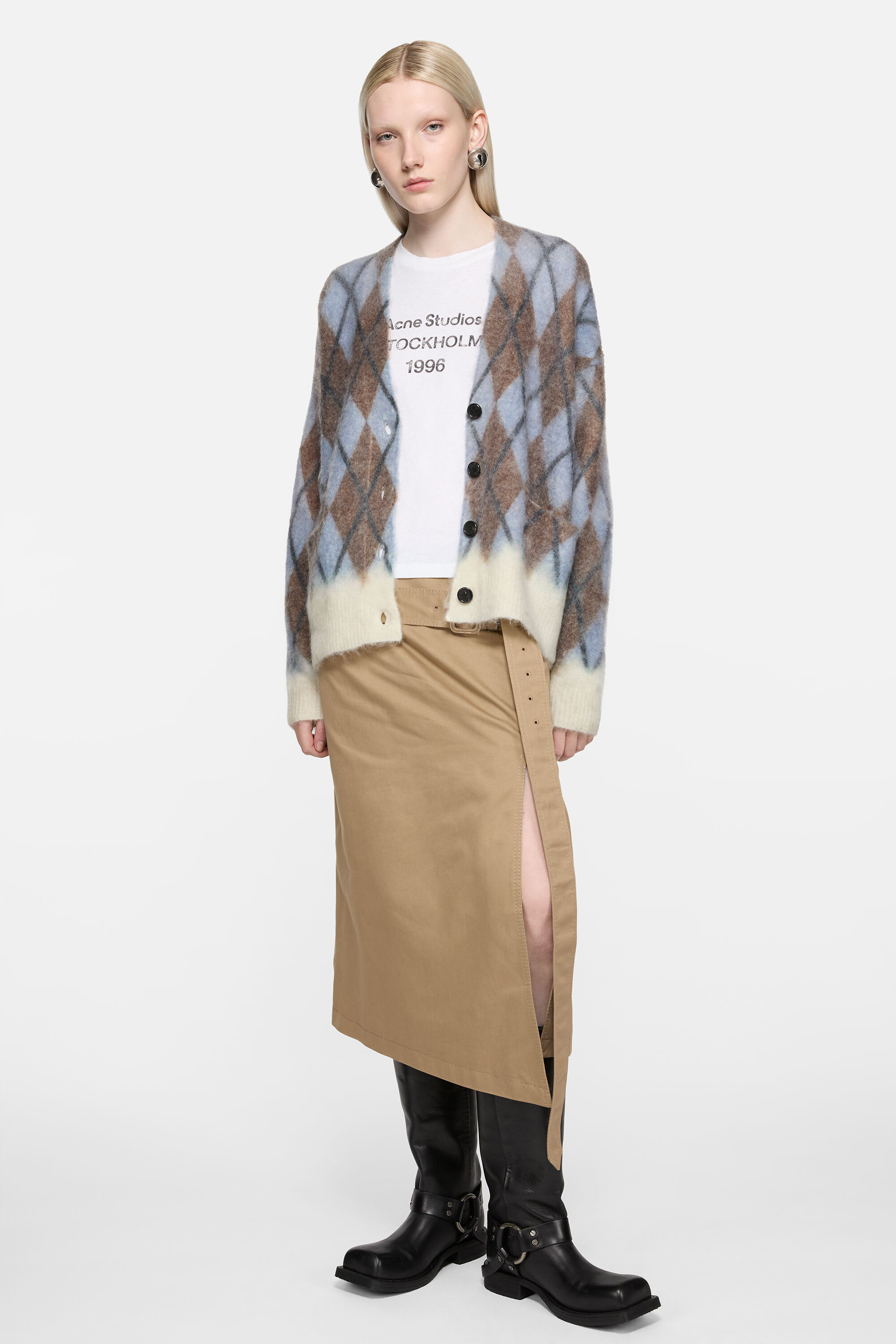 Mohair cardigan - Grey/brown - 2