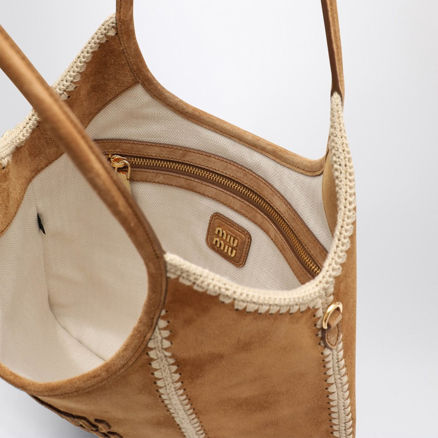 MIU MIU IVY SUEDE AND CROCHET BAG - 3