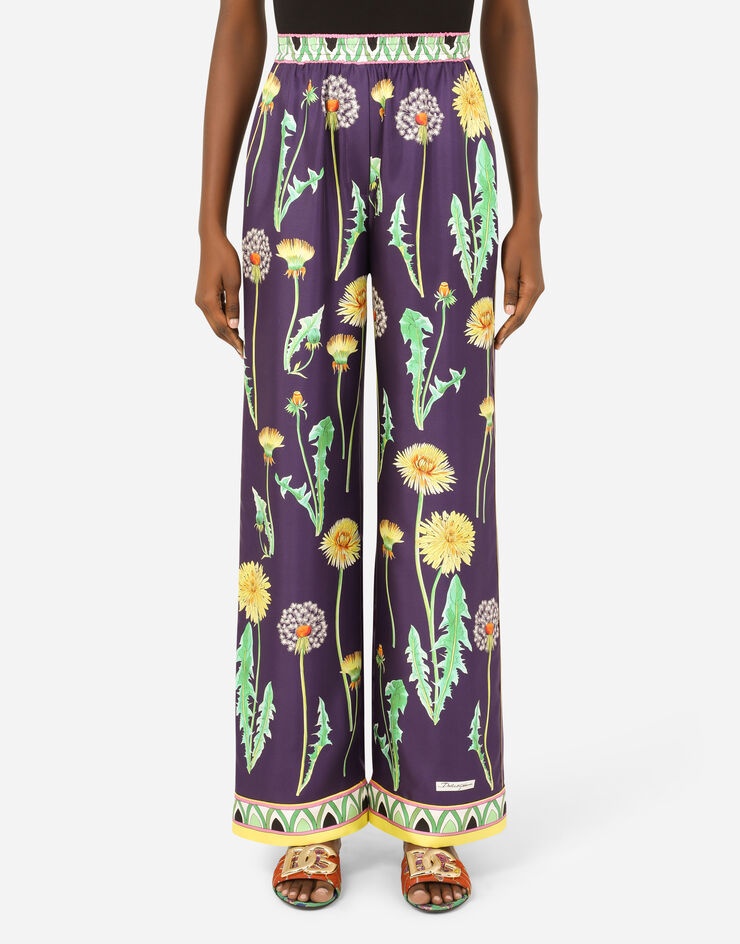 Floral-print twill pajama pants - 2