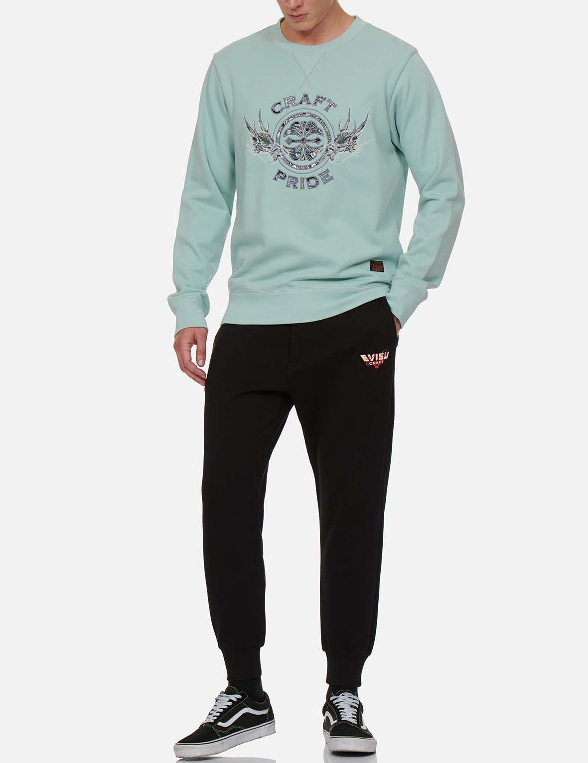 BROCADE KAMON APPLIQUÉ AND DRAGON EMBROIDERED SWEATSHIRT - 5
