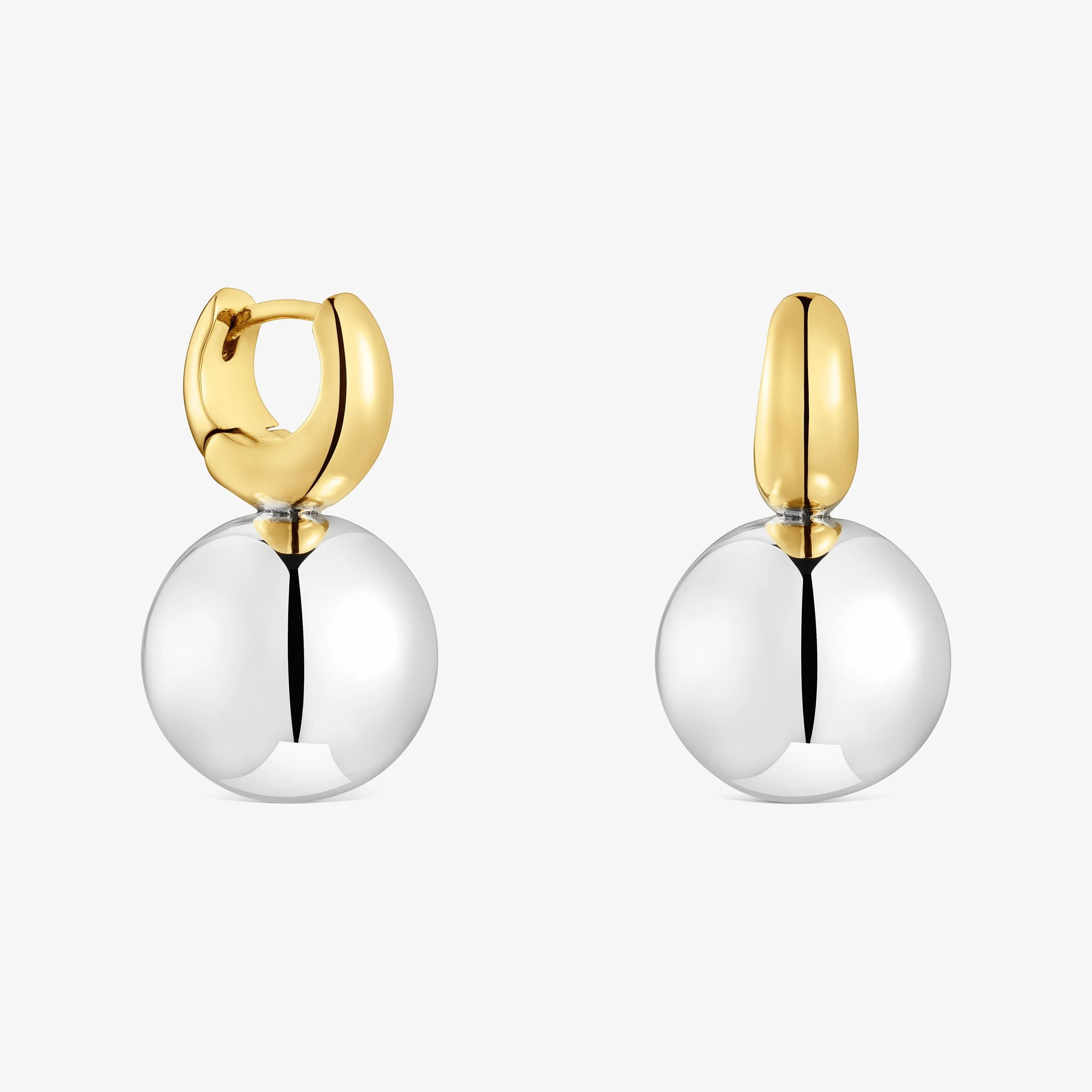Two-tone ball-motif Hoop earrings Warm - 1