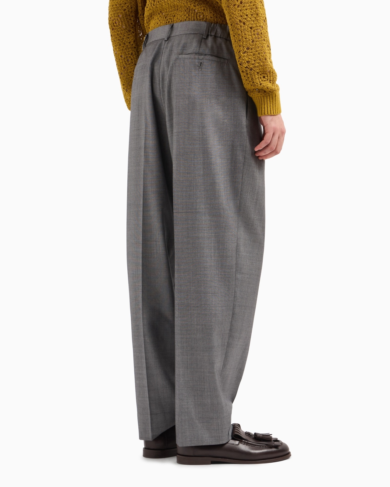 emporio armani baggy slacks グレー EMPORIO ARMANI FASHION TROUSERS | REVERSIBLE