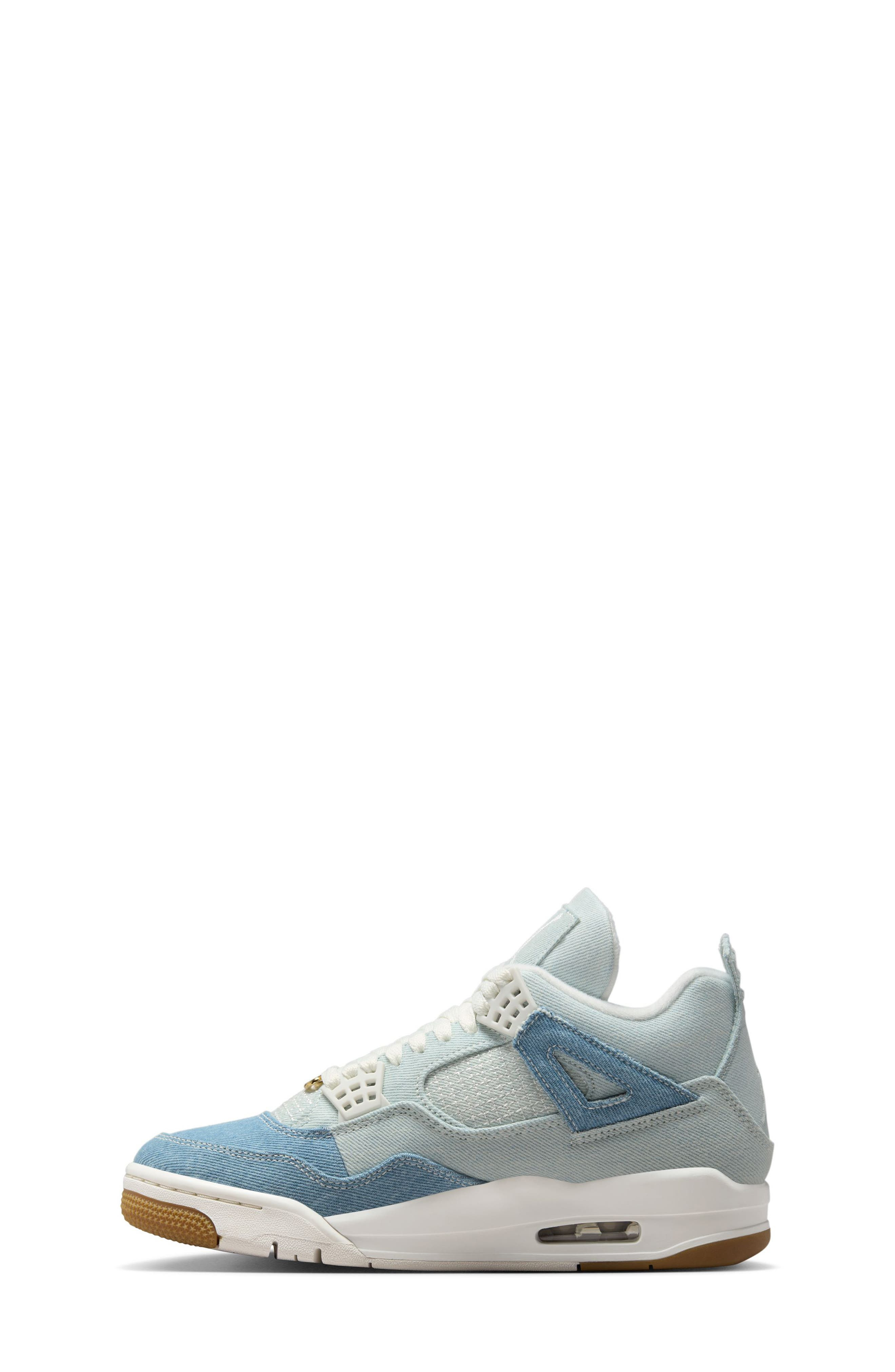 Air Jordan 4 Retro 'Worn Blue' Basketball Sneaker in Sail/Light Brown/Blue at Nordstrom - 9