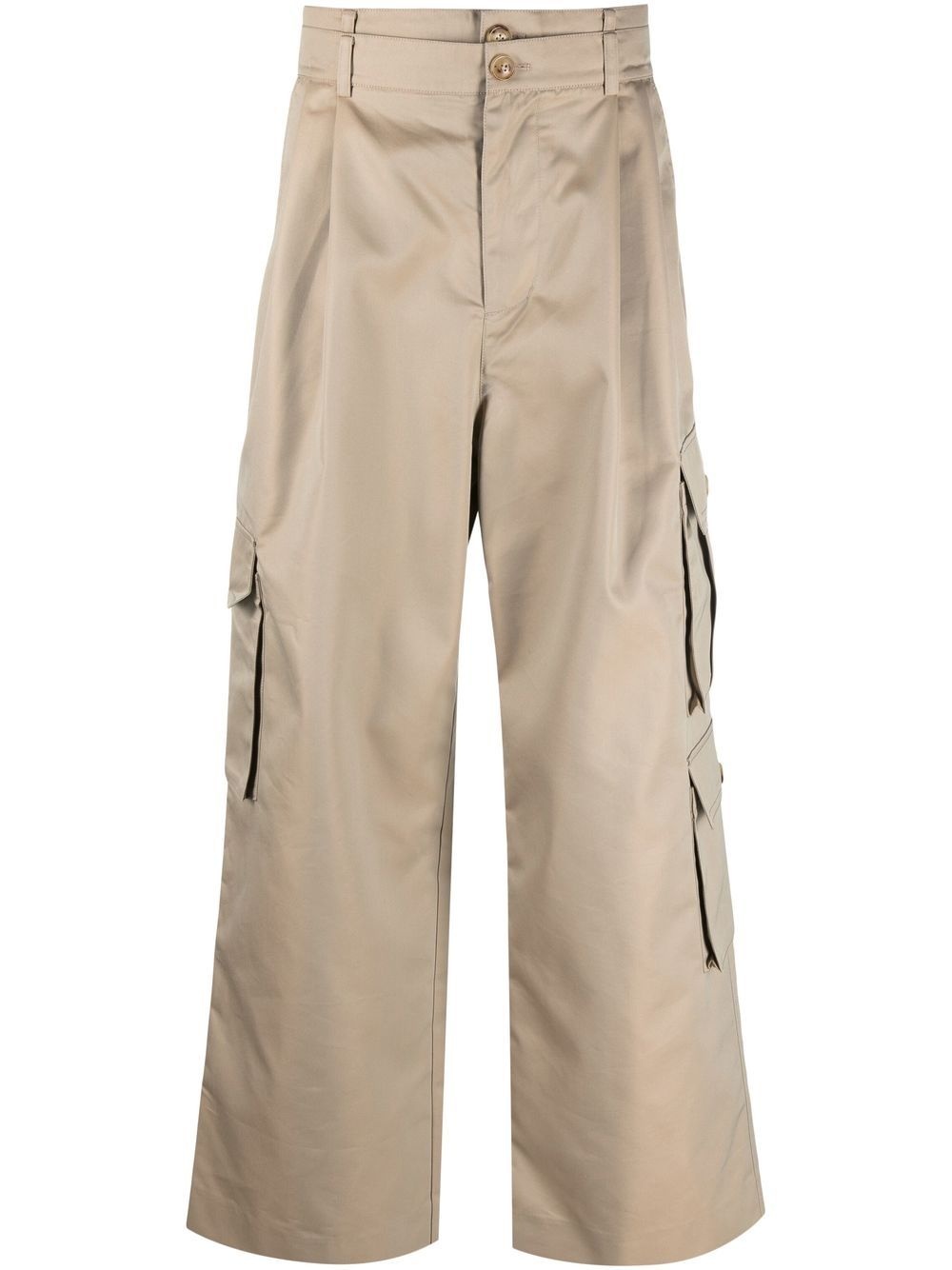 wide-leg cargo trousers - 1