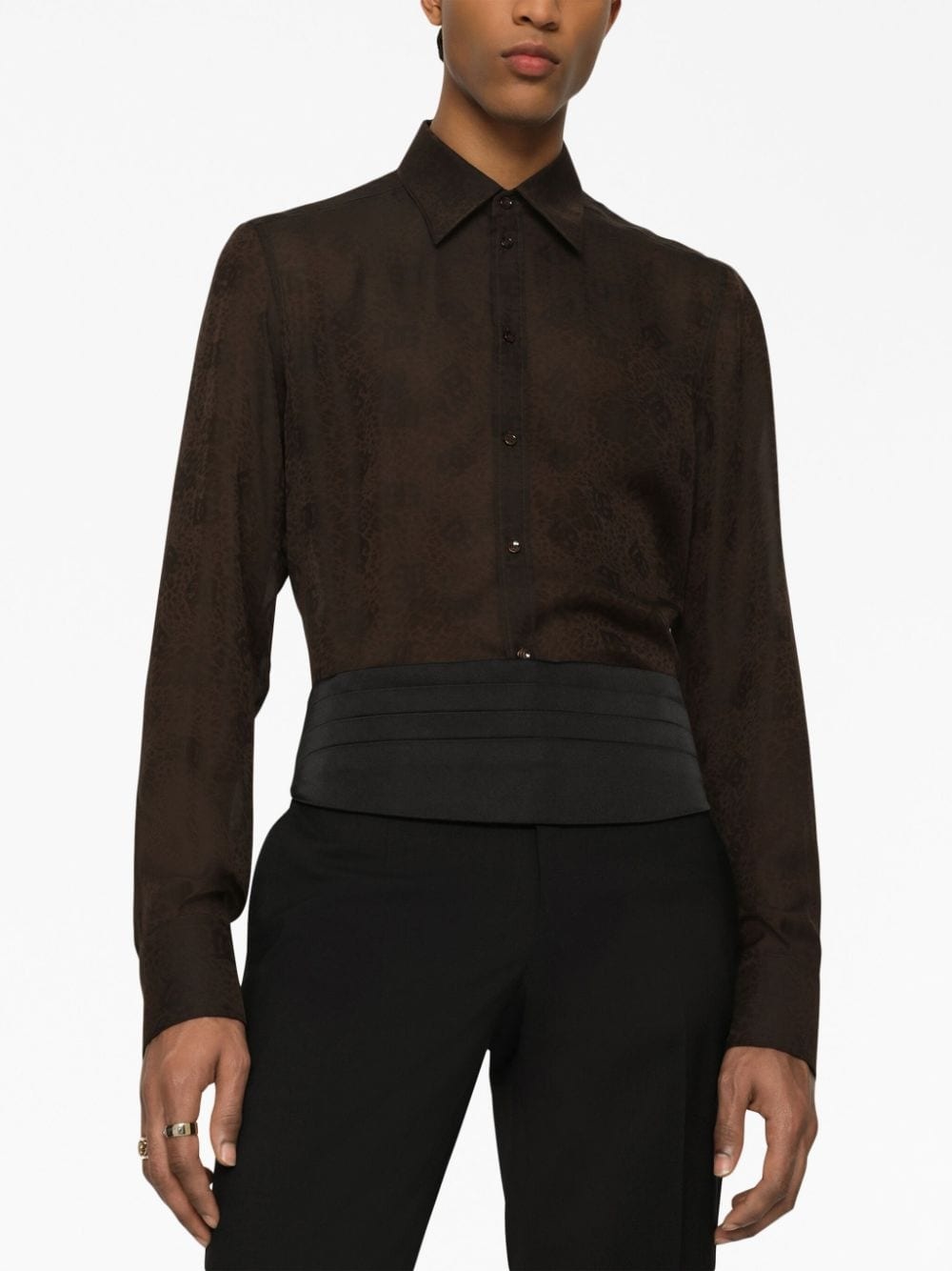 pleated silk cummerbund - 3