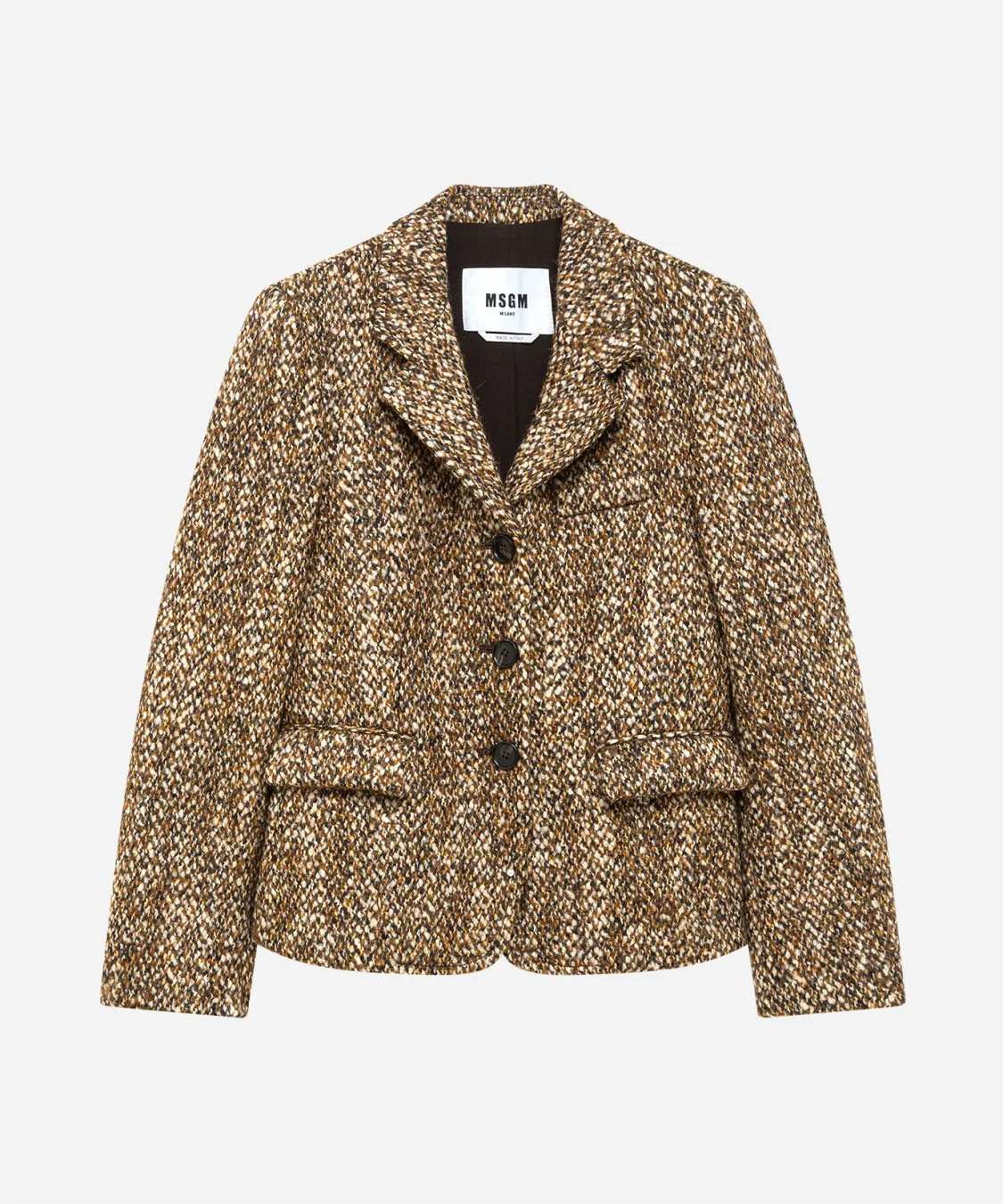 Single-breasted tweed jacket - 1