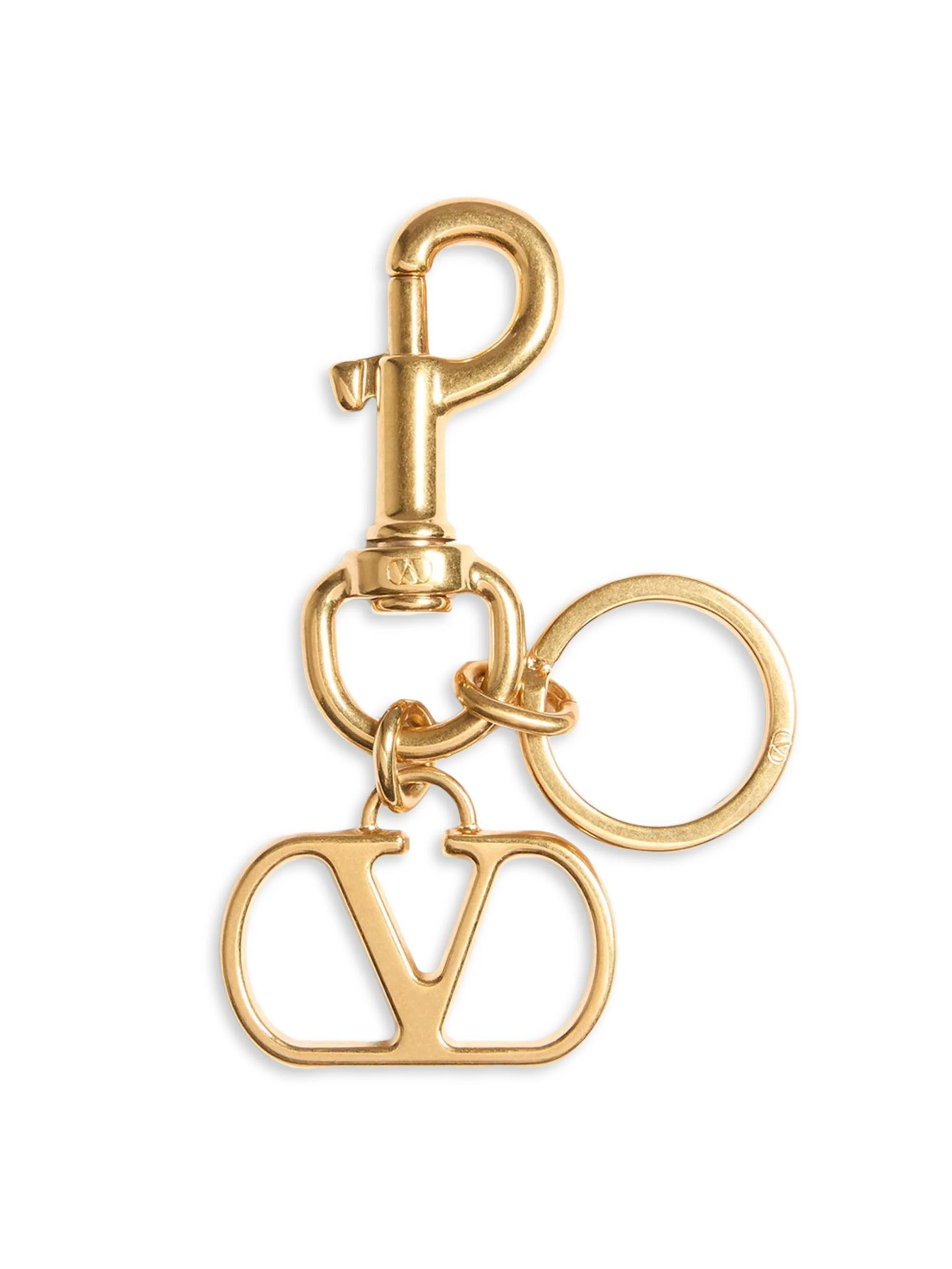 Women's Vlogo Signature Metal Bag Charm with Key Ring - Antique Brass - 1