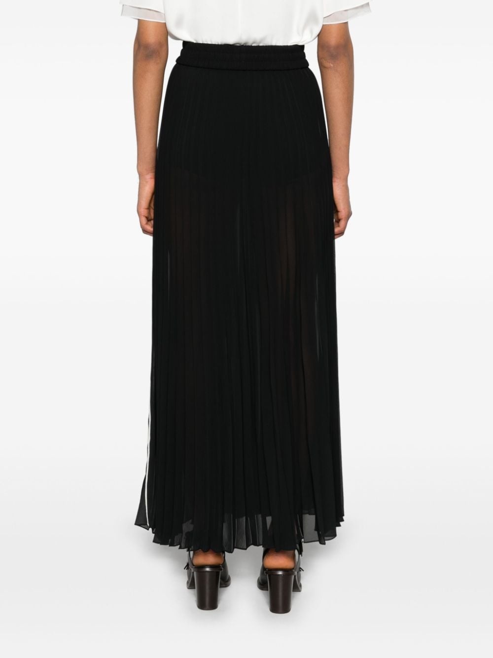 sheer pleated maxi skirt - 4