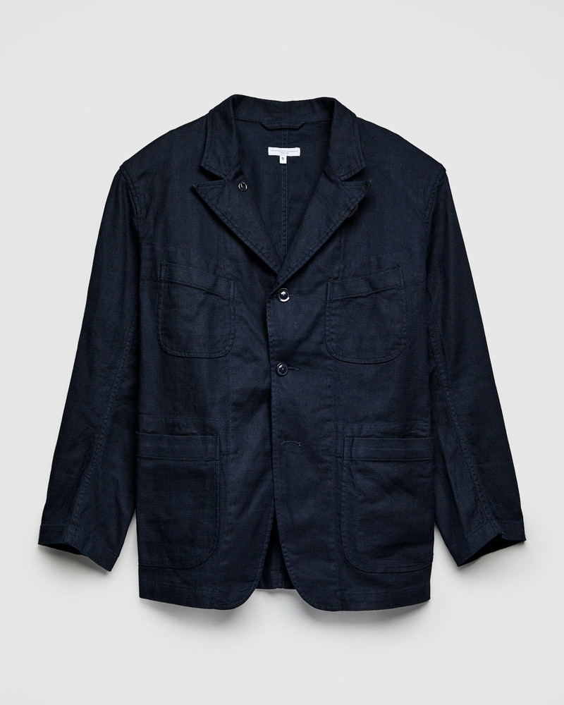 Bedford Jacket in Dark Navy Cotton Linen Java Cloth 1