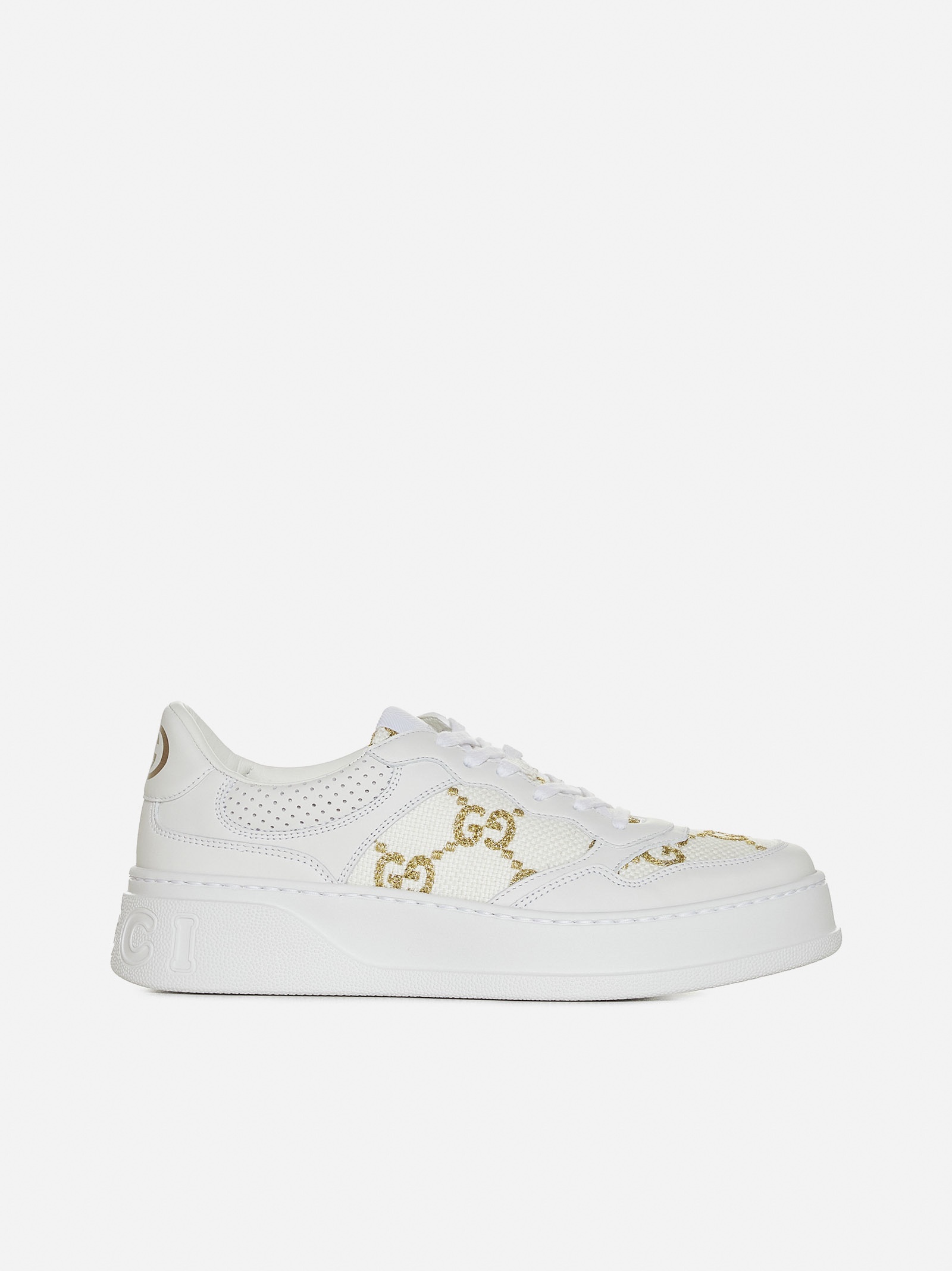 GG canvas and leather sneakers - 1