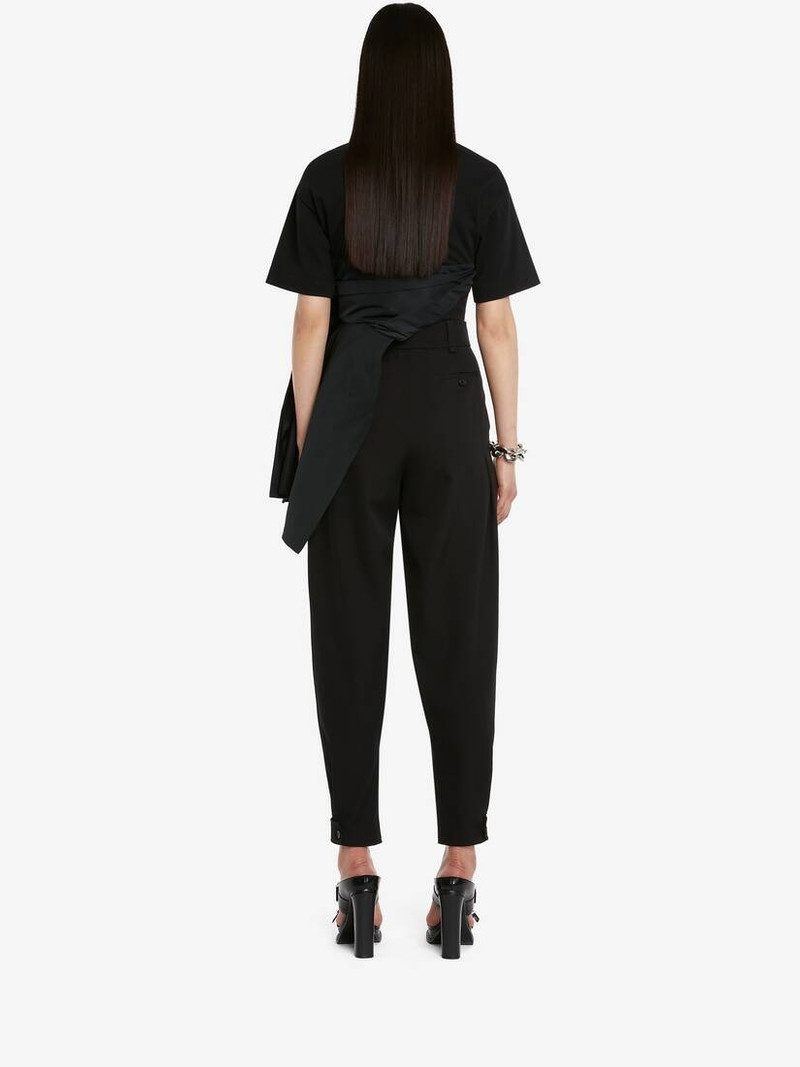 Women's Hybrid Drape T-shirt in Black 4