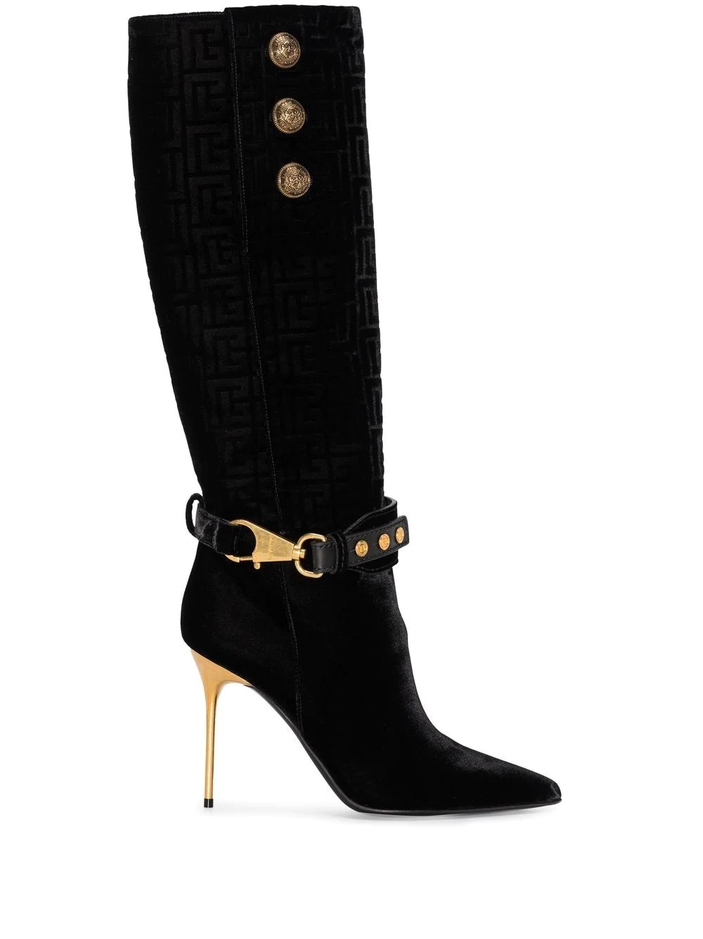 velvet monogram 95mm boots - 1