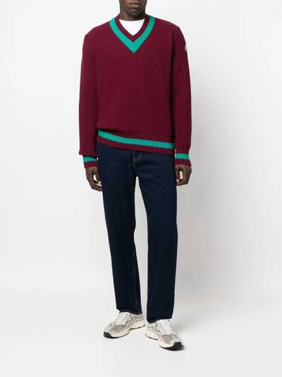 Moncler logo-patch straight-leg jeans outlook