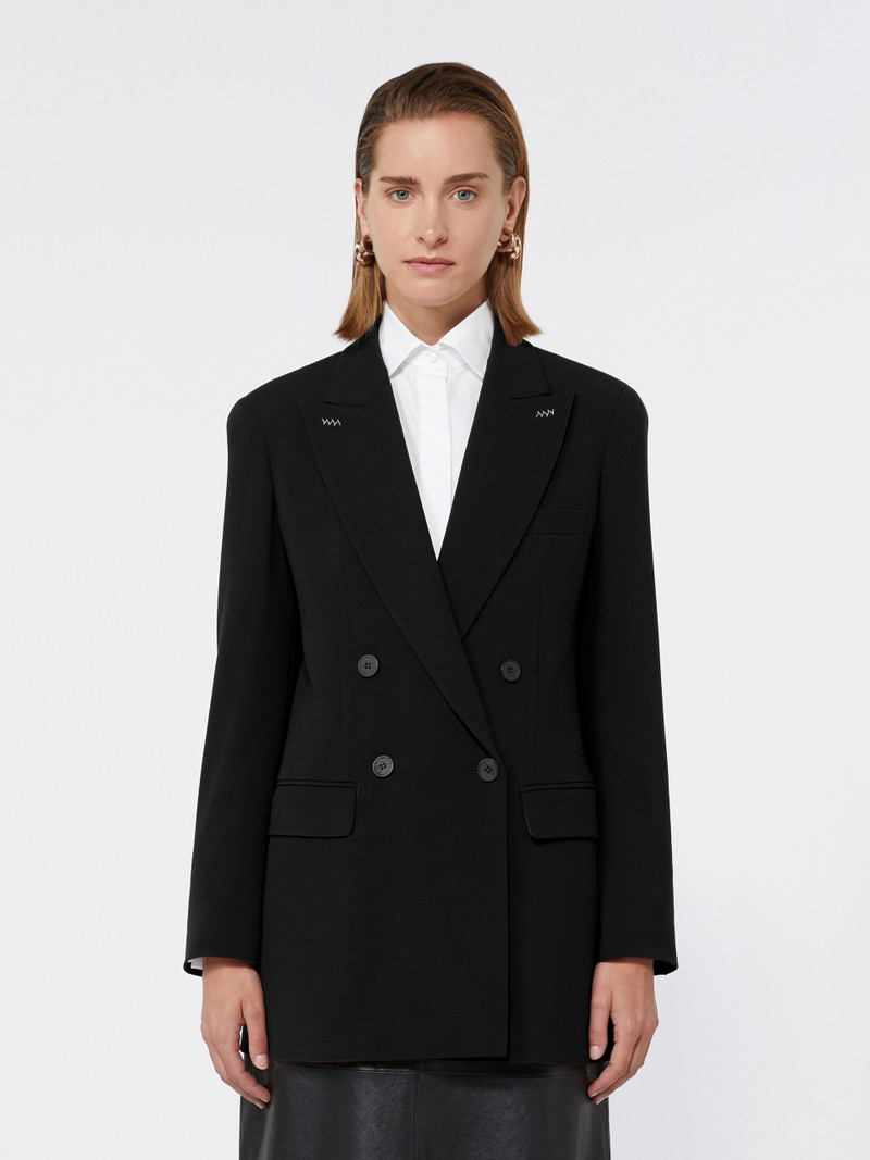 OSSO Double-breasted wool cady blazer - BLACK 3