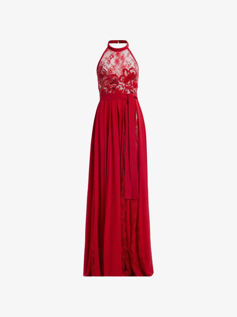 lace-panelled maxi dress - 1