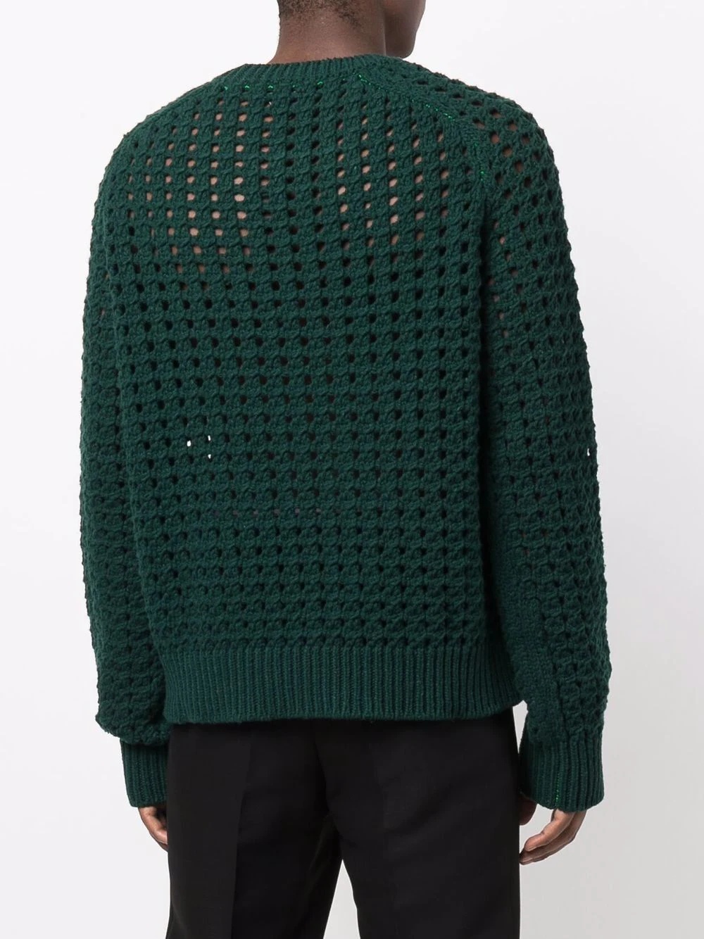 open cable-knit wool jumper - 4