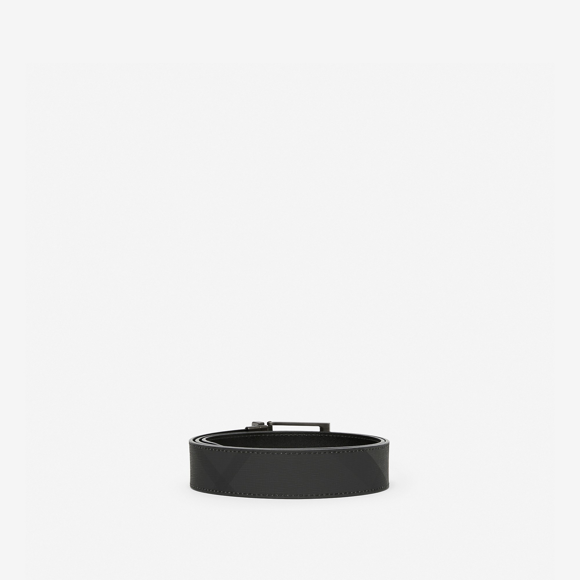 Reversible Charcoal Check and Leather Belt - 2