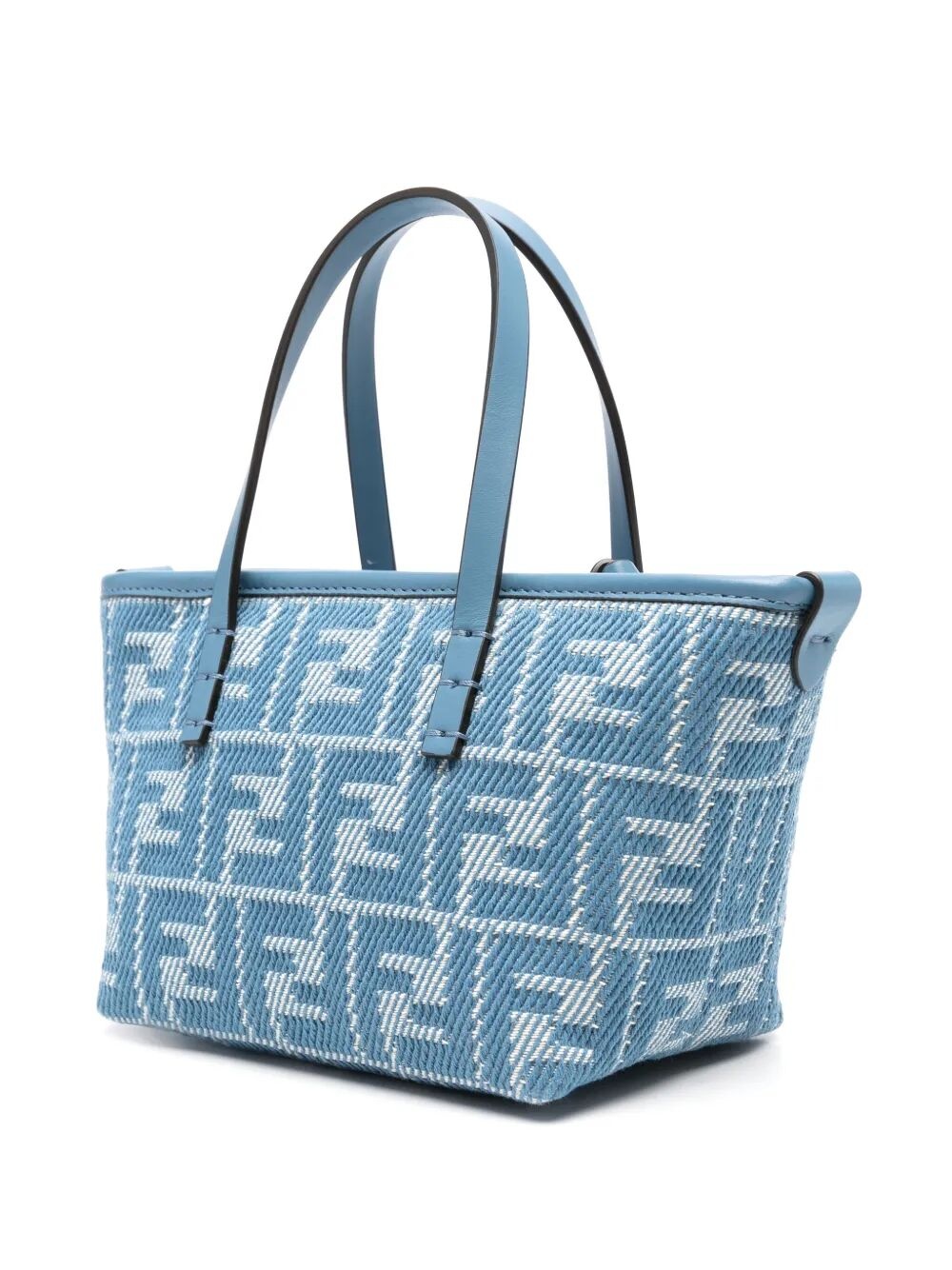 Fendi Women Denim-Effect Ff Jacquard Roll Mini Bag - 4