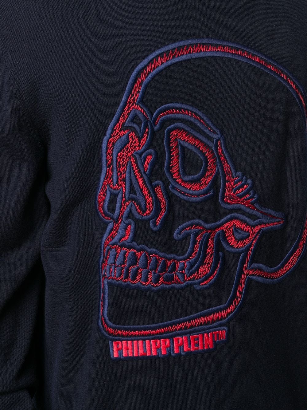 logo skull embroidered sweatshirt - 5