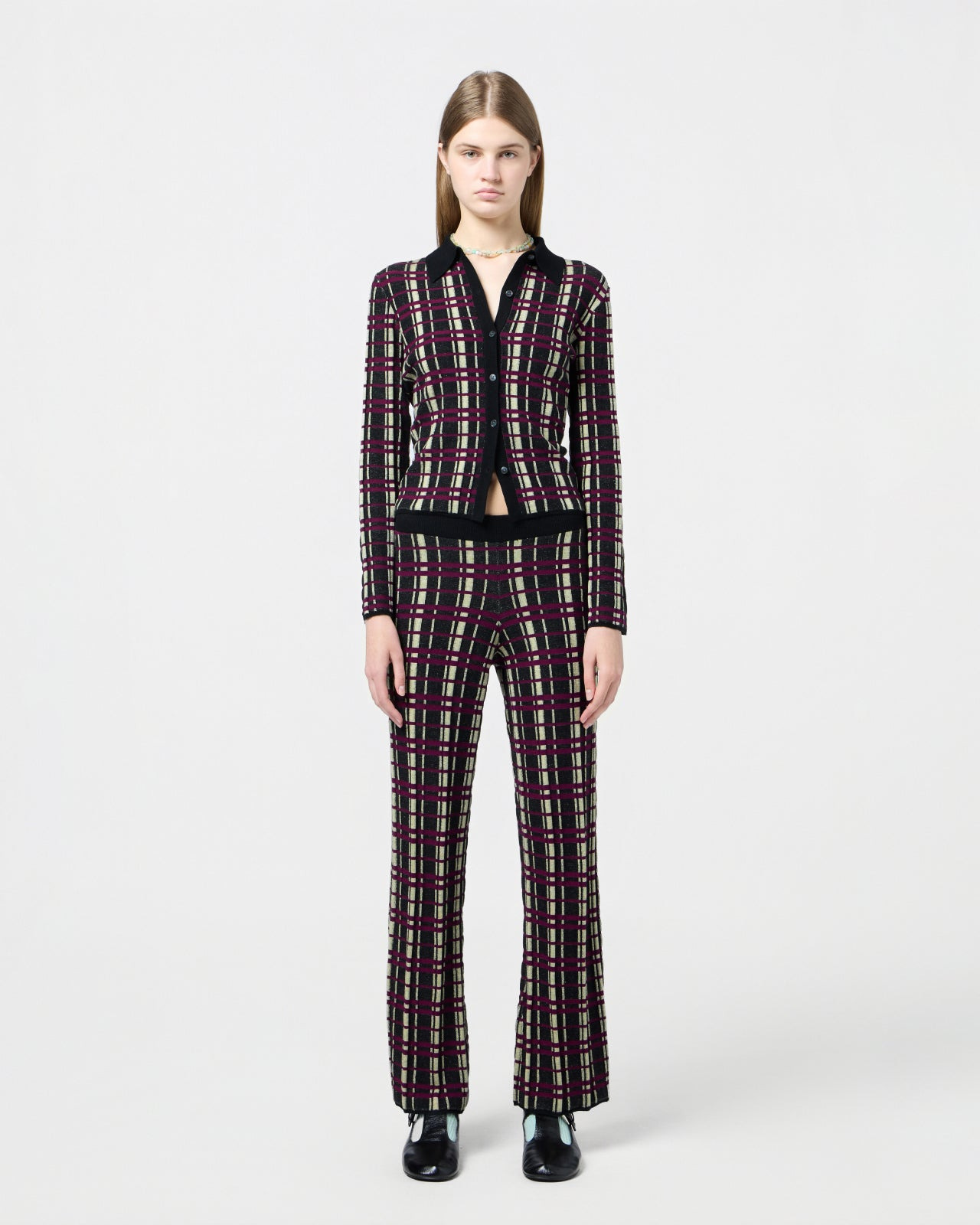Plaid Flare Pant - 2