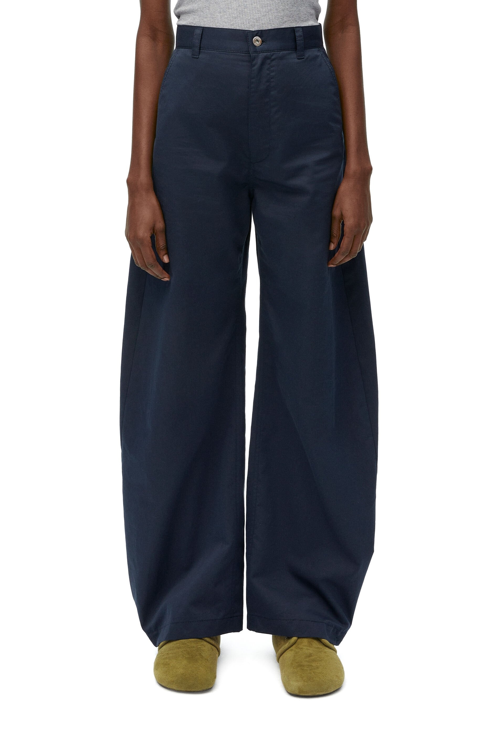 Adjusted fit balloon trousers in cotton and silk - 3