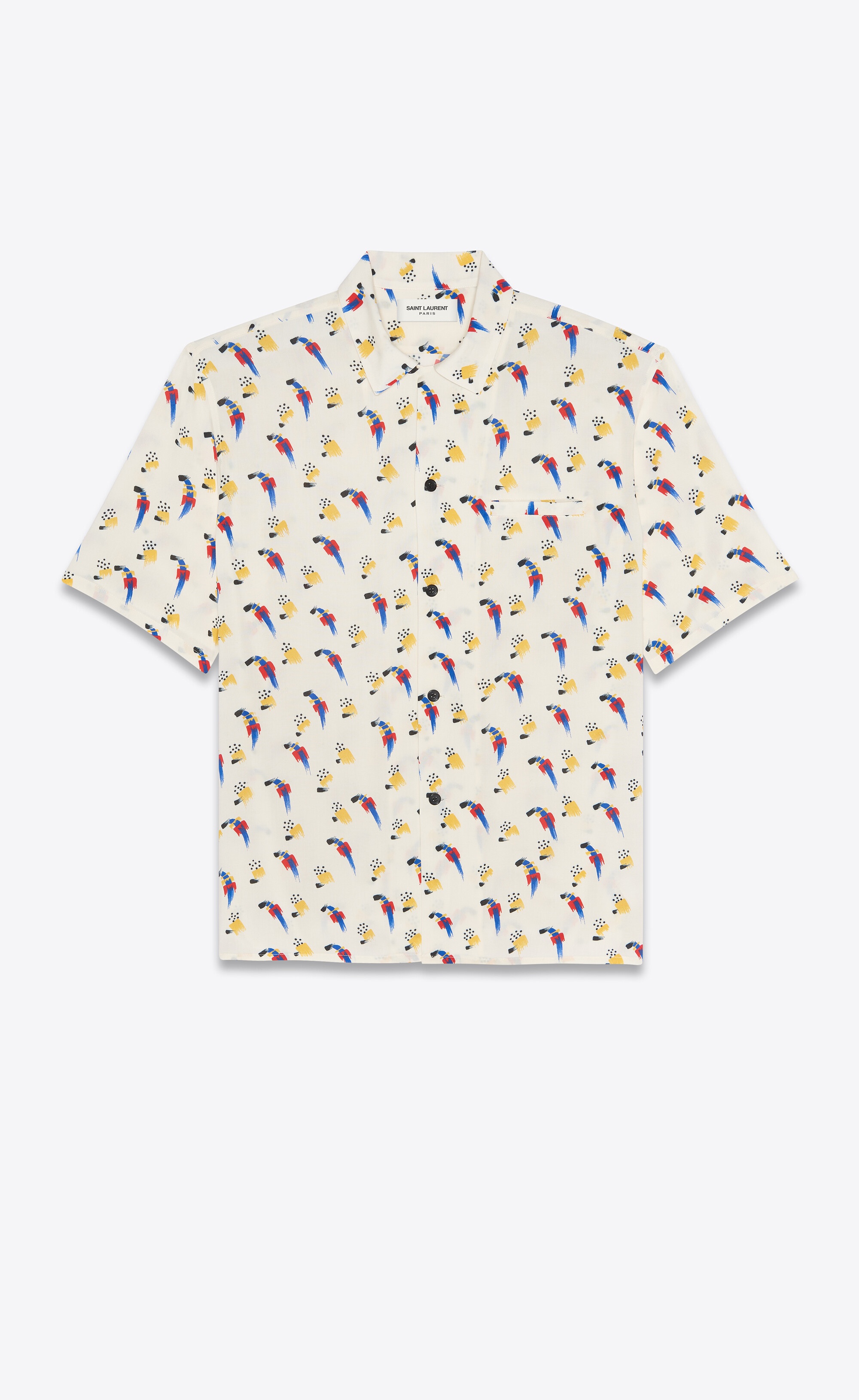 shark-collar shirt in "coup de pinceau" print - 1